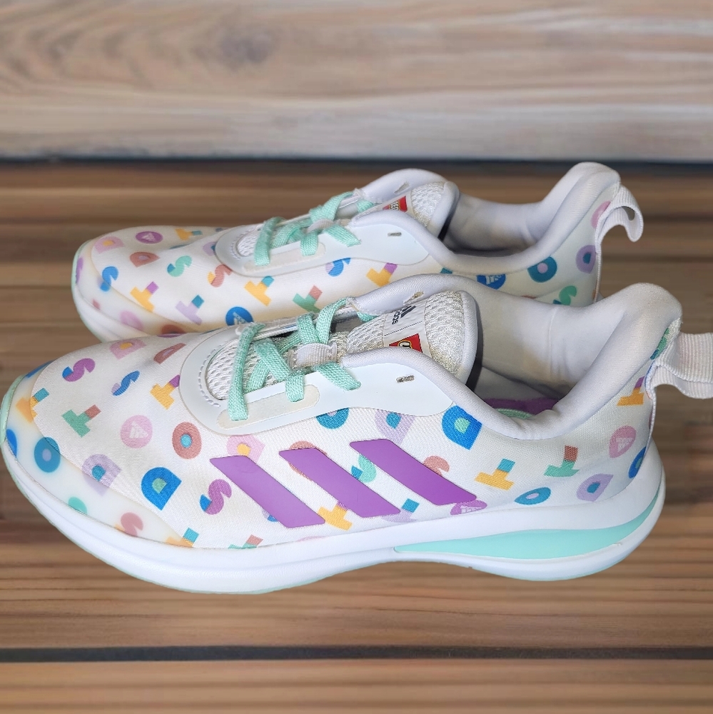 Adidas Lego x Fortarun Kids Dots Sneakes, Cloud White/Lab Purple/Clear Mint